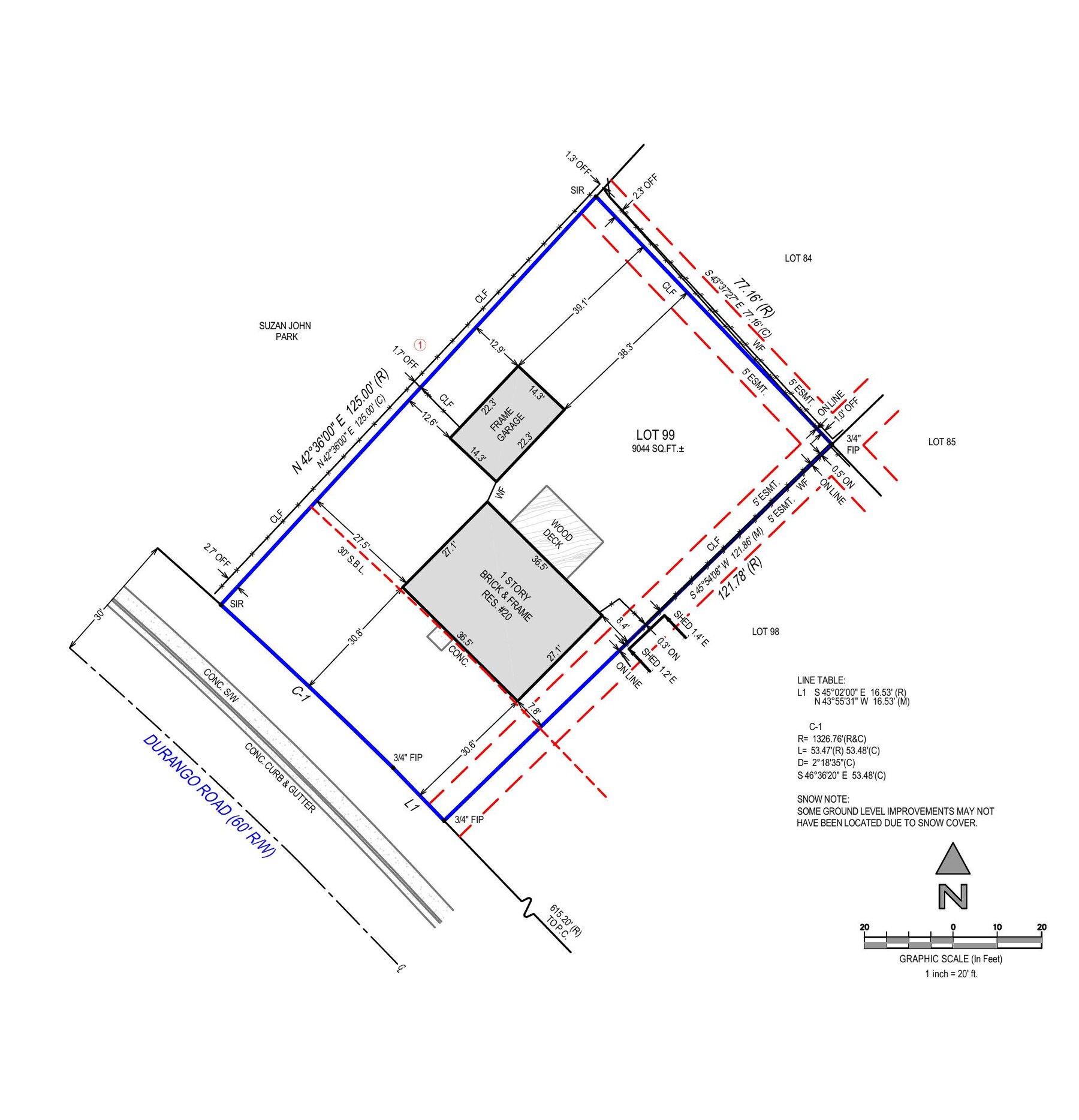 Boundary survey drawing sample